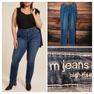 M Jeans By Maurices Jeans Plus Size 16W Long High Rise Curvy Blue Denim Stretch